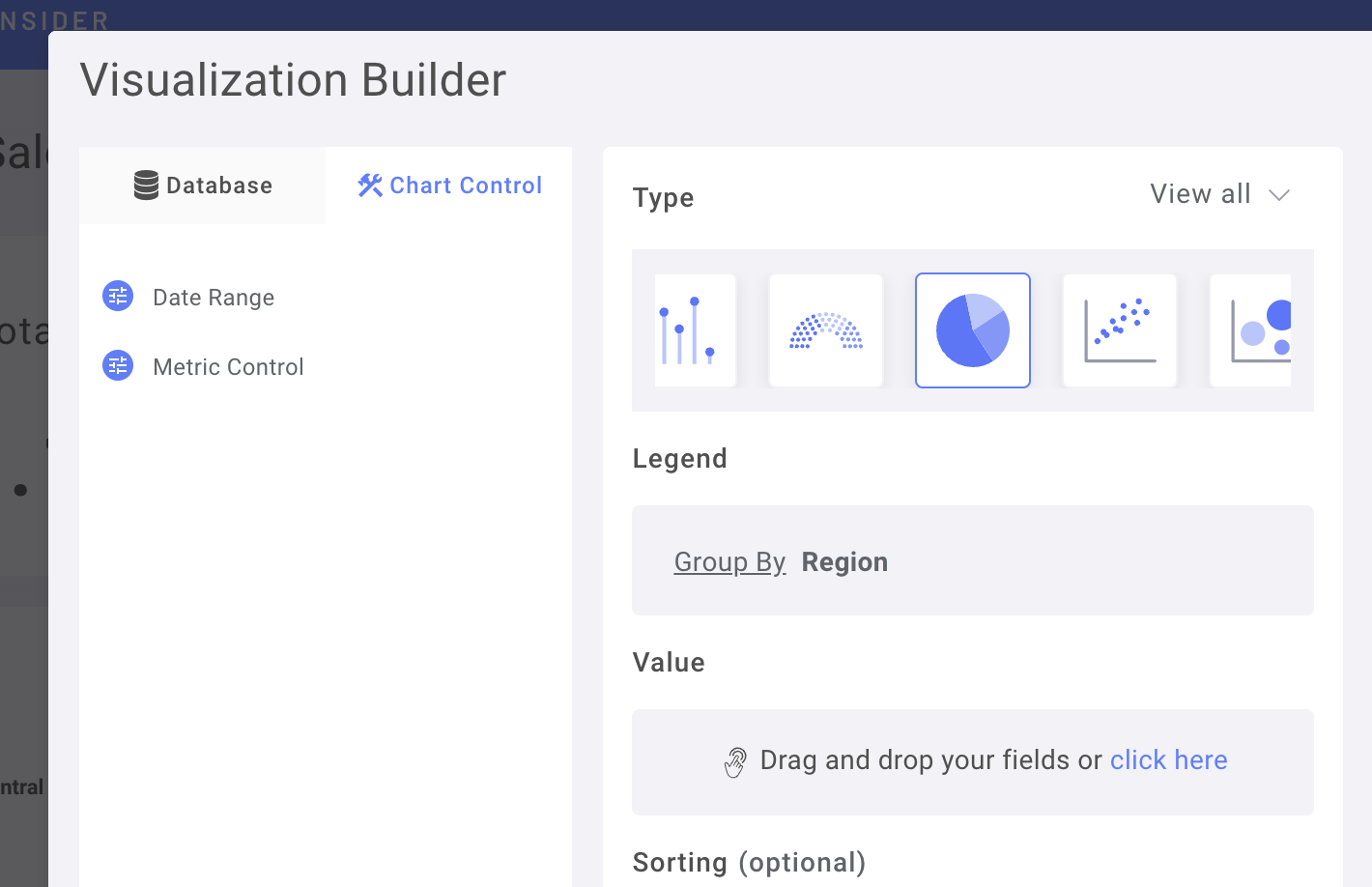 Navigate to Chart Control in Visualization